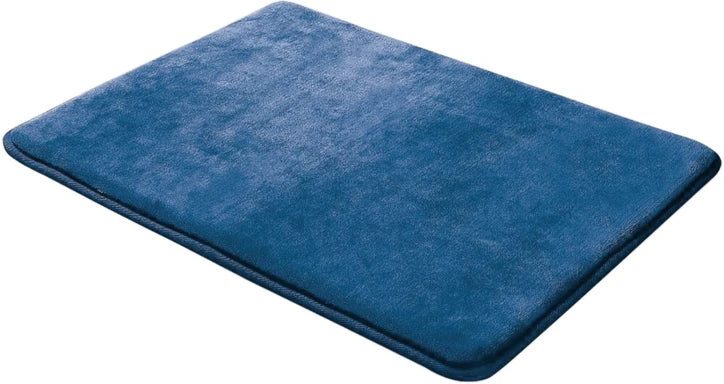 Tapis de bain à mémoire de forme JOLETI – 70 × 50 cm Bleu